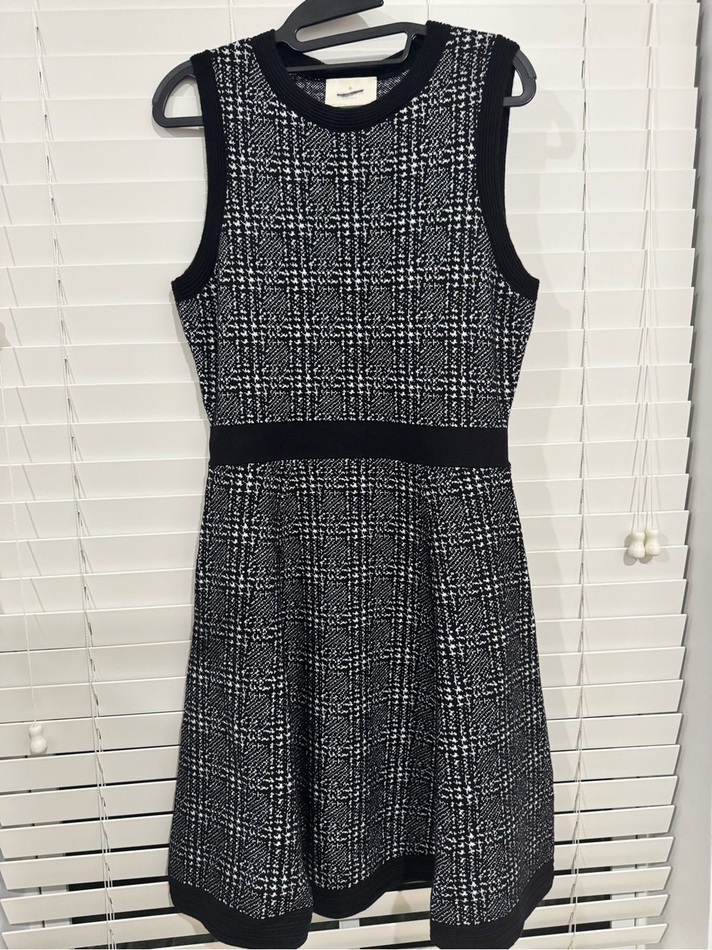 kate spade Black and White Tweed Fit-and-Flare Dress